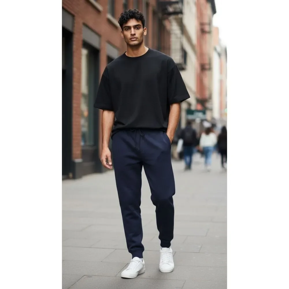 Men's All In Motion Jogger Sweatpants Size Large L Navy Blue Athletic Fleece
